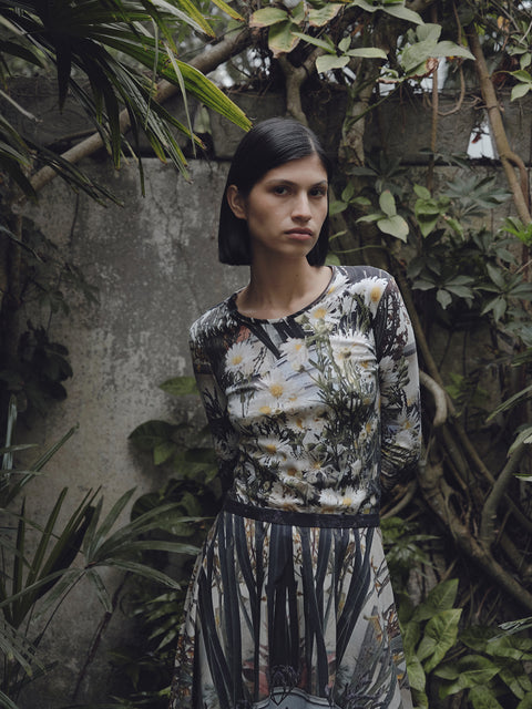 CANTUTA TOP IN MANZANILLA PRINT