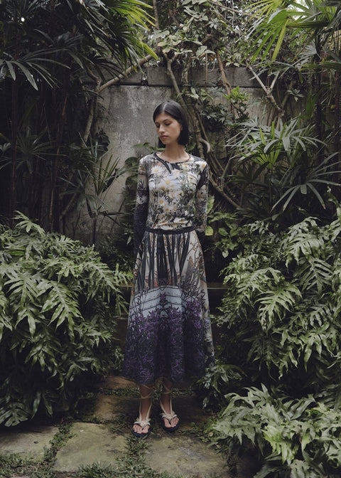 CANTUTA TOP IN MANZANILLA PRINT