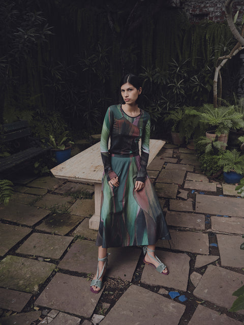 ALAMEDA SKIRT IN RETAMA PRINT