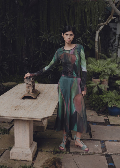 ALAMEDA SKIRT IN RETAMA PRINT