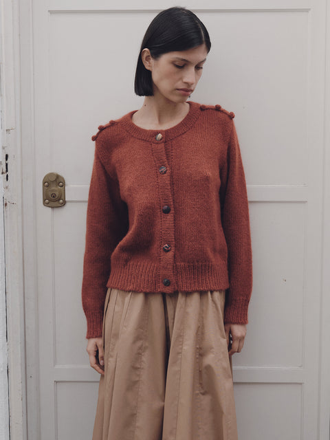 MENDIBURU CARDIGAN IN TERRACOTTA