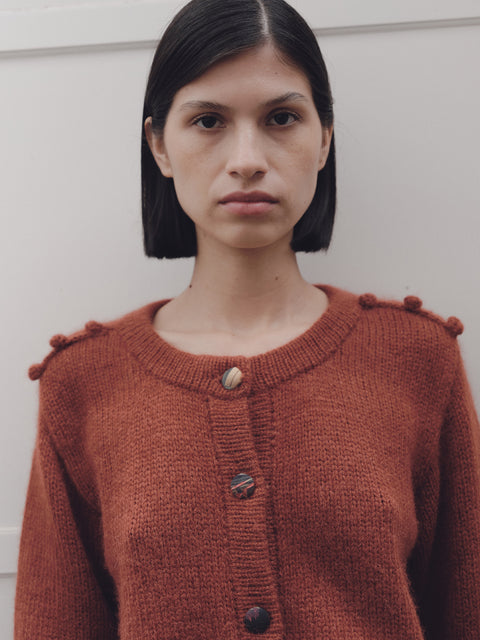 MENDIBURU CARDIGAN IN TERRACOTTA