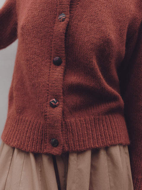 MENDIBURU CARDIGAN IN TERRACOTTA